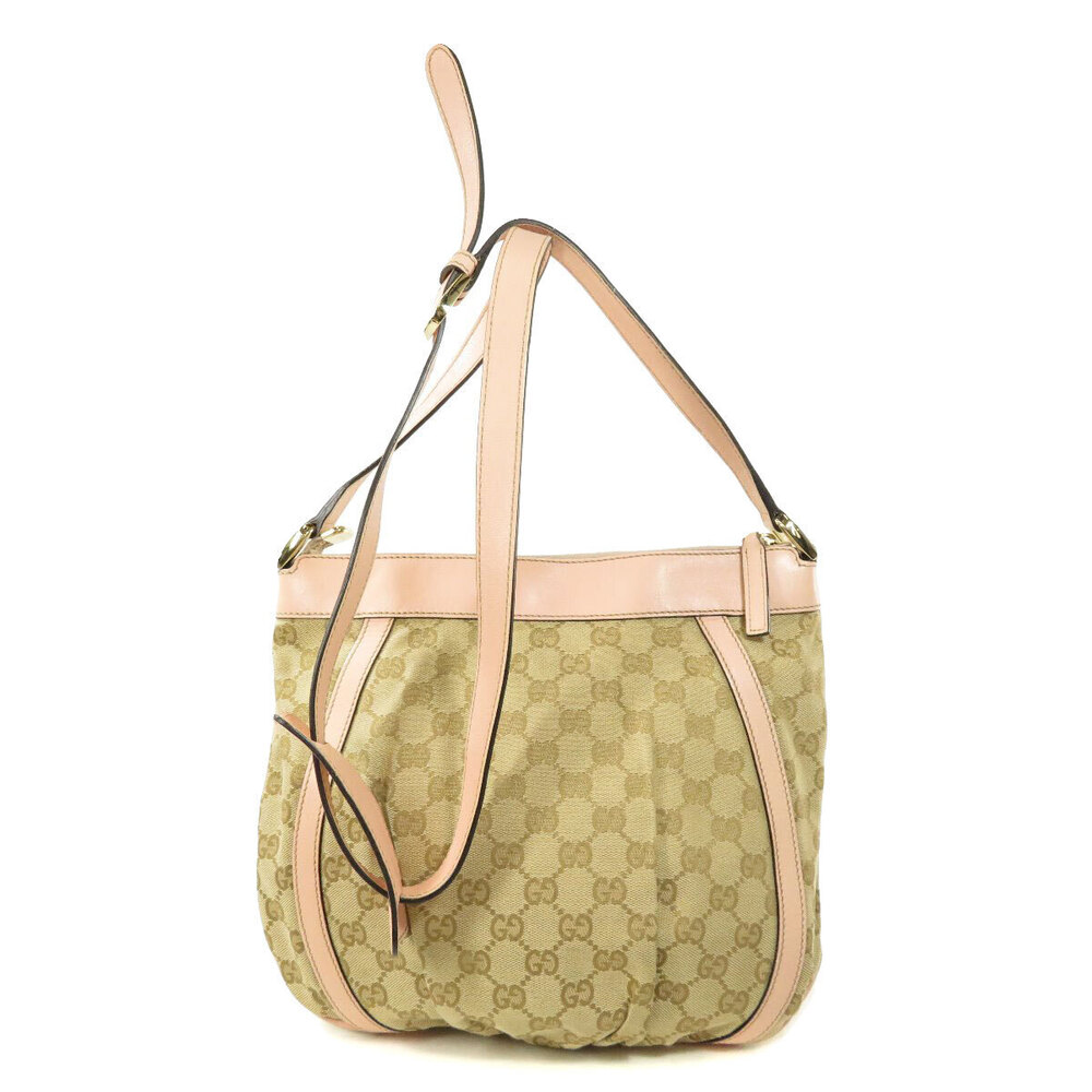 Gucci pink bag Monogram beige shoulder Abbey GG